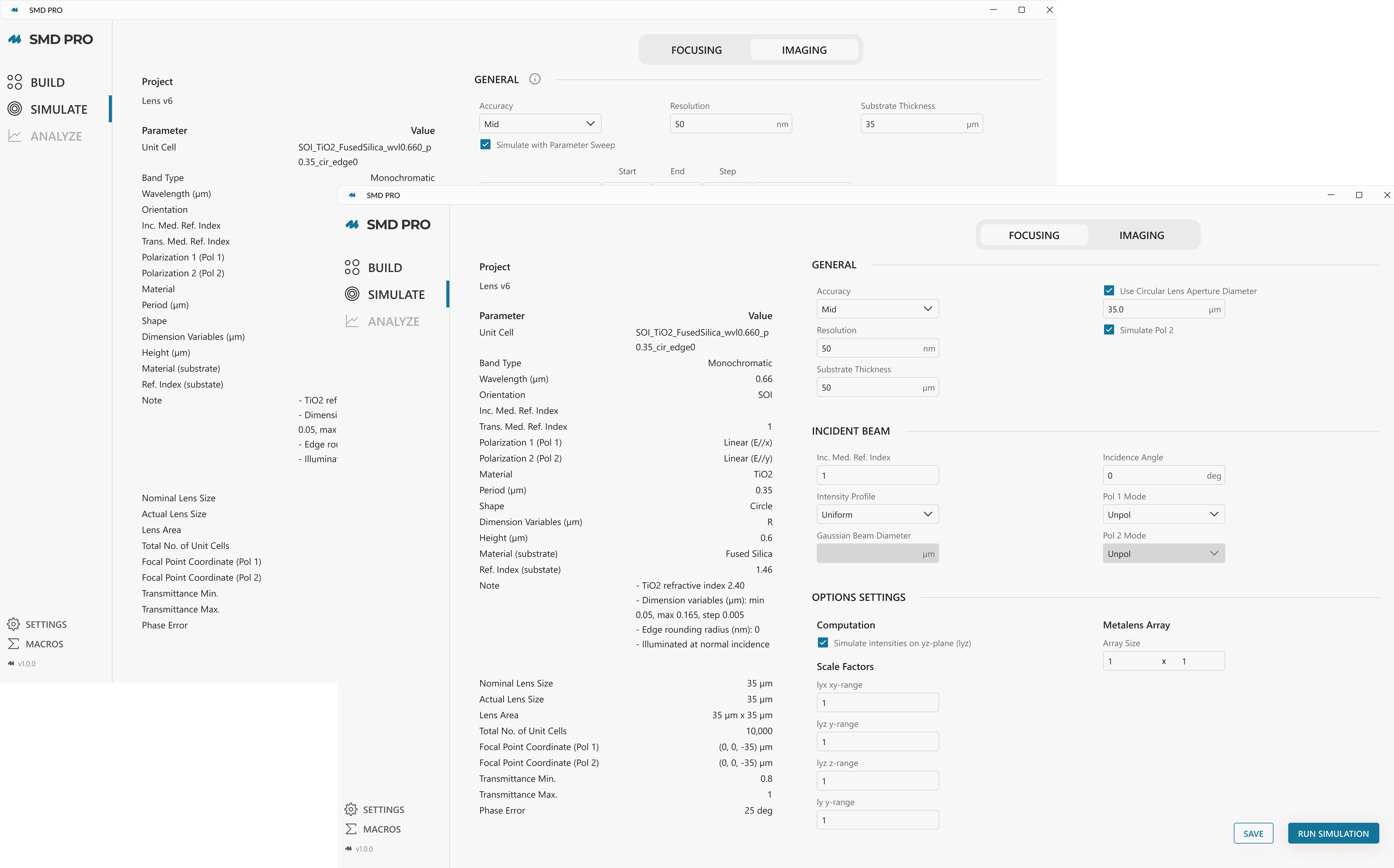SIMULATE module interface
